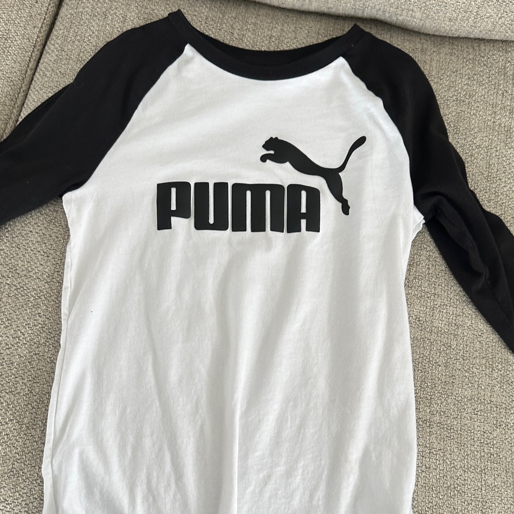 Puma Black and White Logo Raglan Shirt